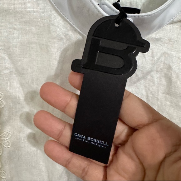 NWT Casa Borrell Elegant White Short Sleeve Women’s Linen Shirt - Picture 4 of 14